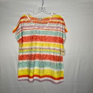 Coldwater Creek Striped Burnout Tee